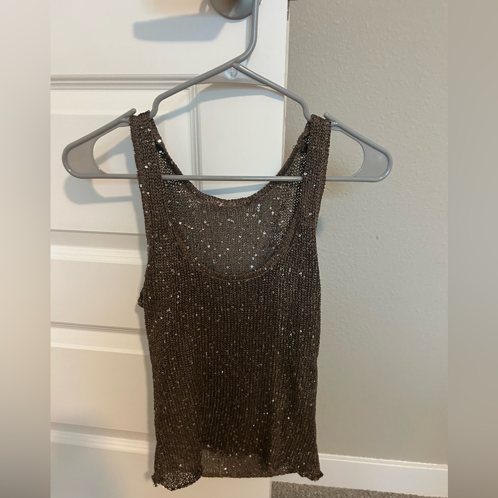 Edikted Sparkling Brown Tank Top